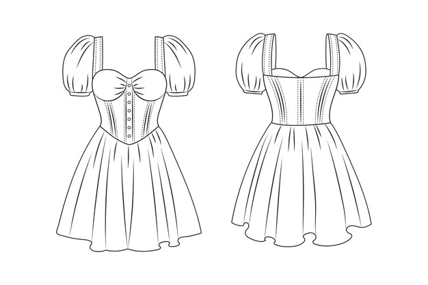 Dress sketch Vectors & Illustrations for Free Download | Freepik